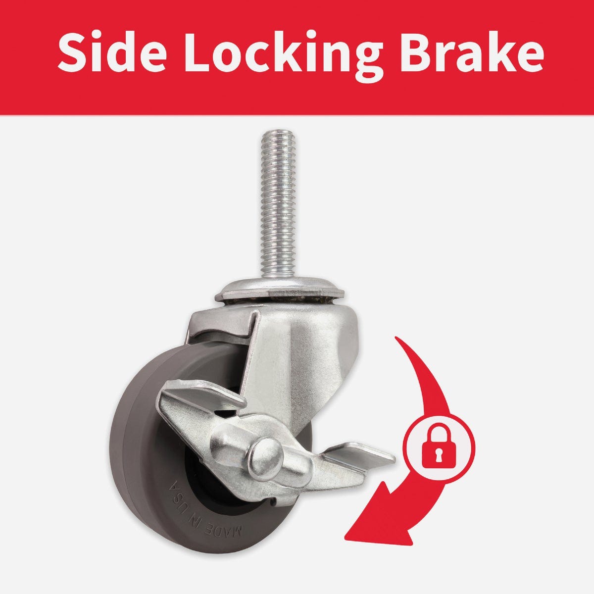 Colson 2 In. Gray TPR Swivel Threaded Stem Caster with Locking Brake - photo 5