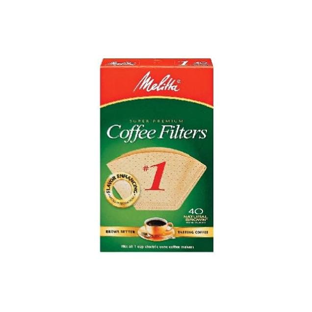 Melitta #1 Natural Brown Cone Coffee Filters (40-Pk.)