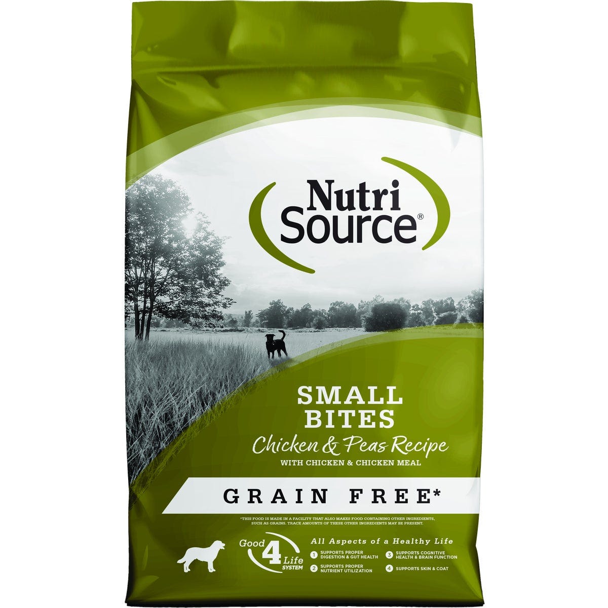 Visual Reference: Nutrisource 4 Lb Small Bites Chicken Pea Recipe Grain Free