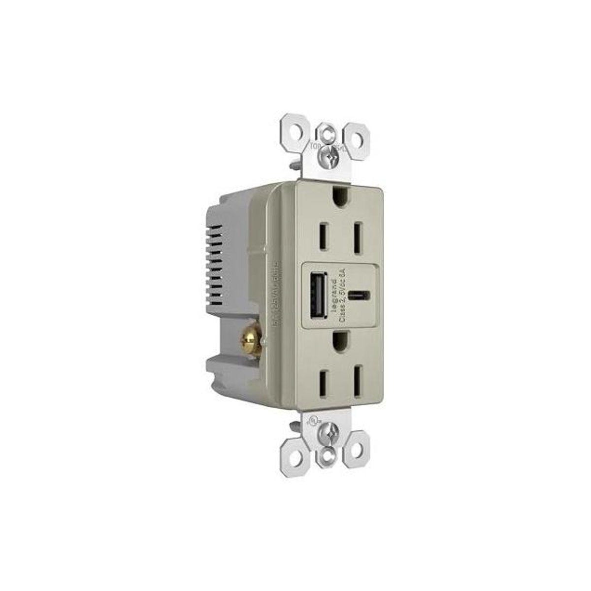 Legrand Pass & Seymour 15A 6A Type A/C USB In-Wall Charger Duplex Outlet, Nickel - photo 4 Legrand Pass & Seymour 15A 6A Type A/C USB In-Wall Charger Duplex Outlet, Nickel - photo 4