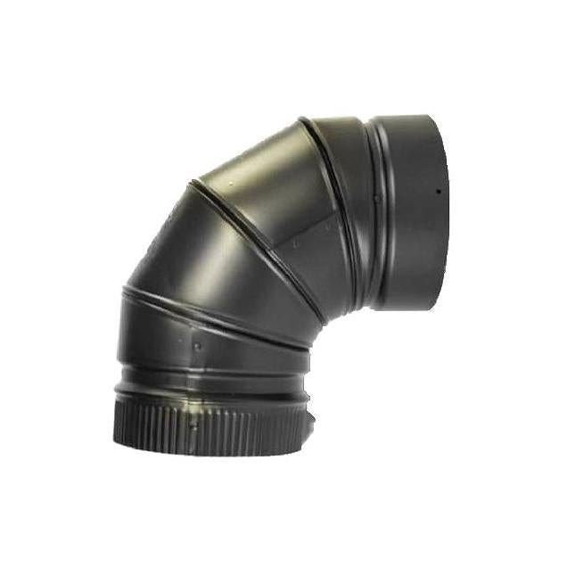 SELKIRK 8 In. Smoke/Stove Pipe 90-Degree Elbow, Black Matte Finish