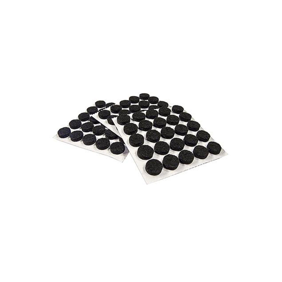 TruGuard 3/8 In. Self-Adhesive Black Round Felt Bumpers (75-Pack)