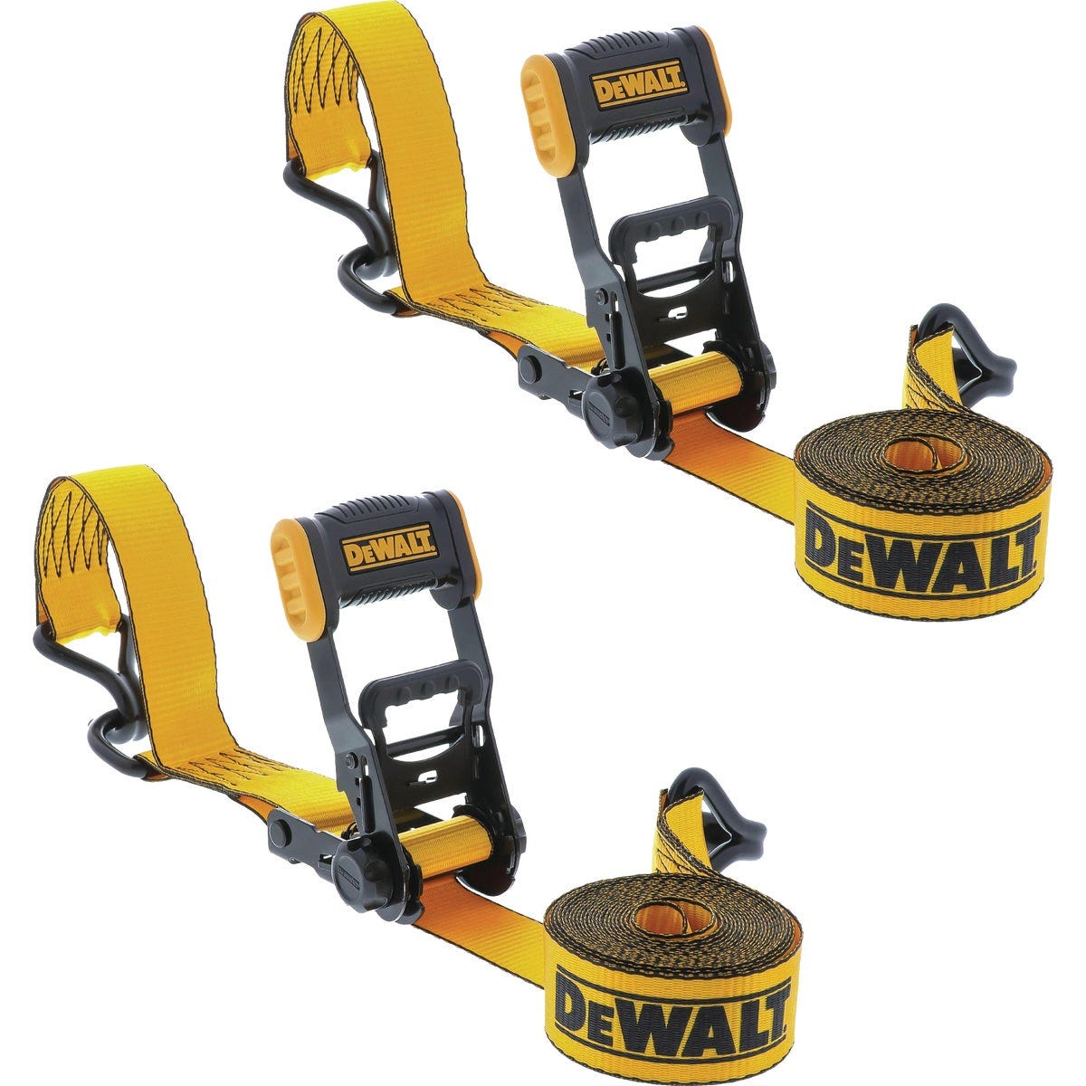 DEWALT 1.5 In. x 16 Ft. 1100 Lb. Heavy-Duty Ratchet Tie-Downs (2-Pack)