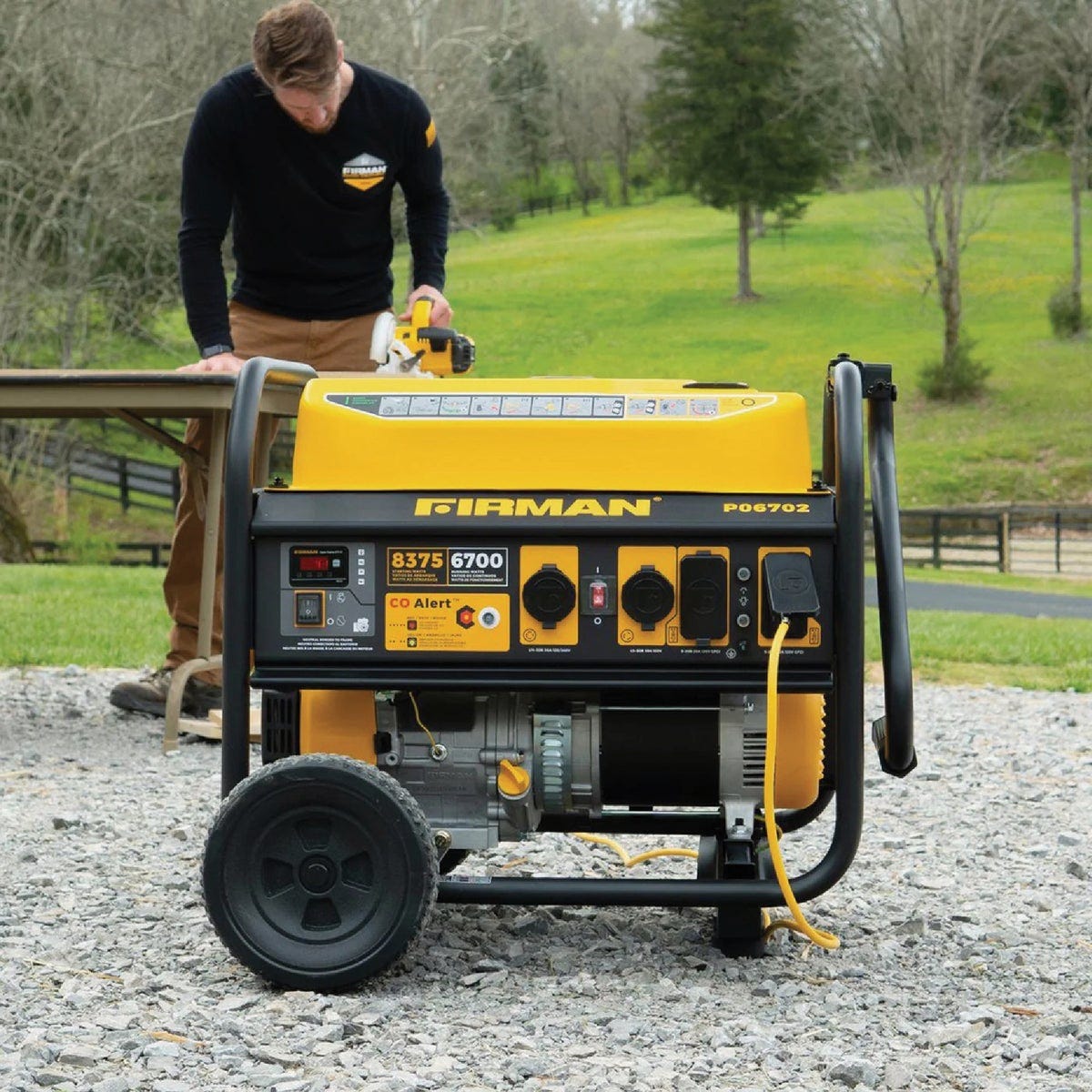 Firman 8350W Gasoline Powered Recoil Start 120/240V Portable Generator with CO Alert - photo 5