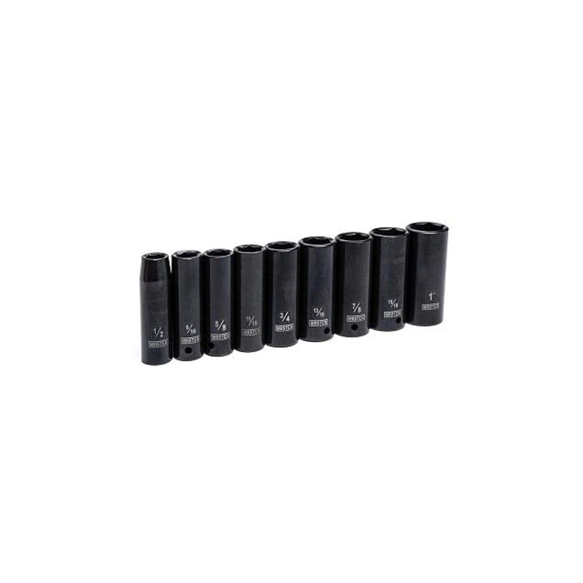 9-Piece 1/2 In. Drive SAE Deep Impact Socket Set