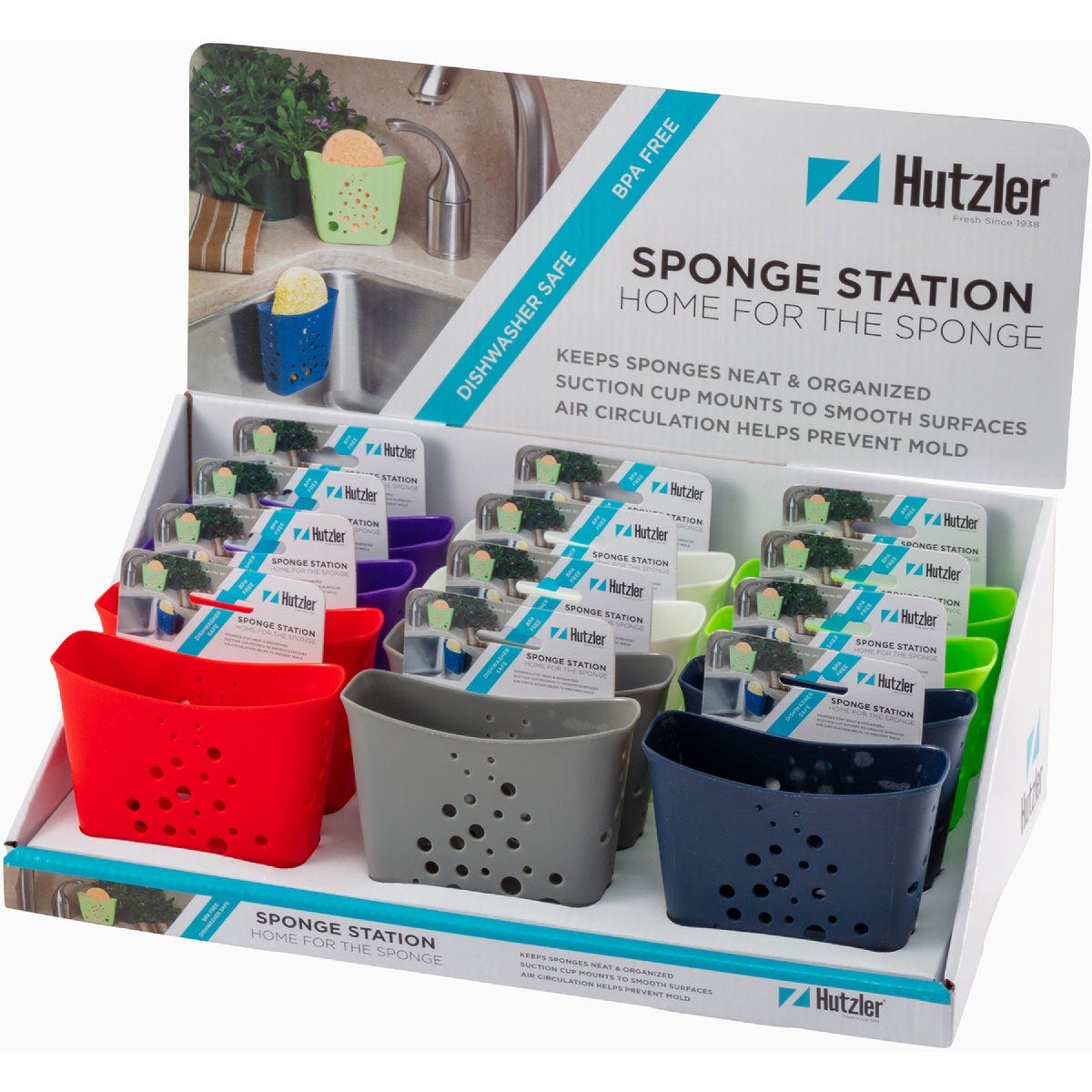 Hutzler Plastic Suction Sponge Holder