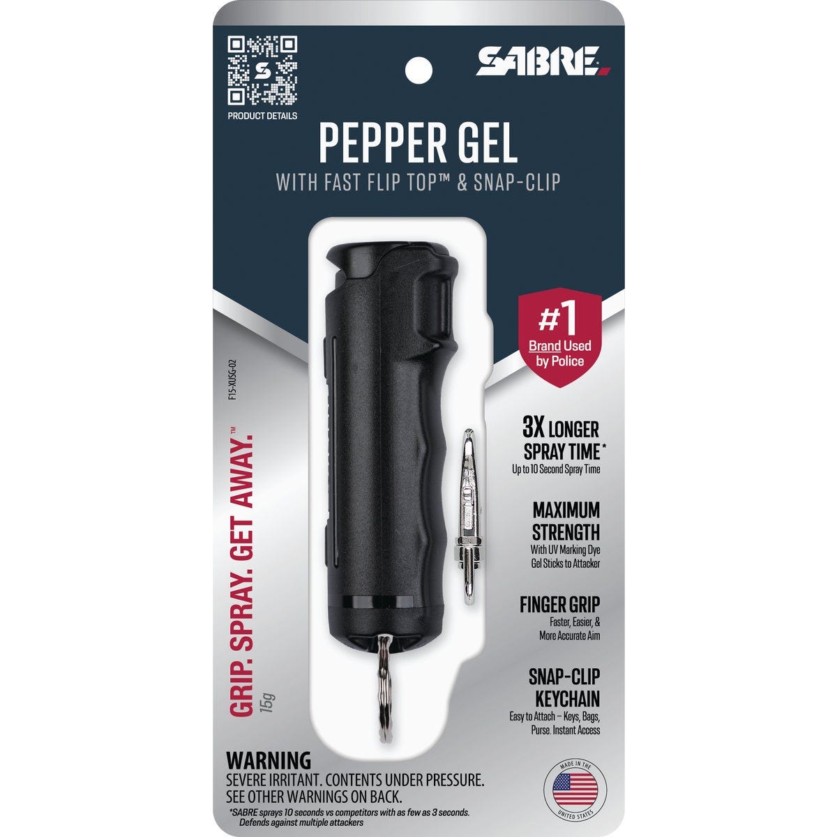 Sabre Red 0.54 Oz. Black Flip Top Self-Defense Pepper Gel Sabre Red 0.54 Oz. Black Flip Top Self-Defense Pepper Gel