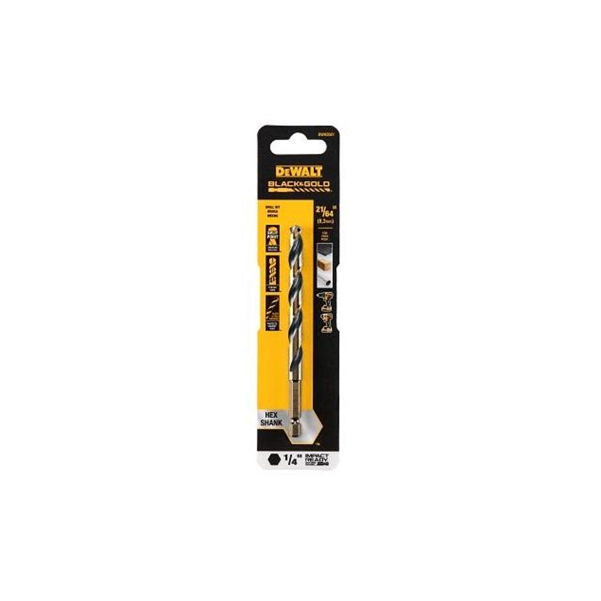 DeWalt Black & Gold HSS Impact Ready 21/64 In. Hex Shank Drill Bit