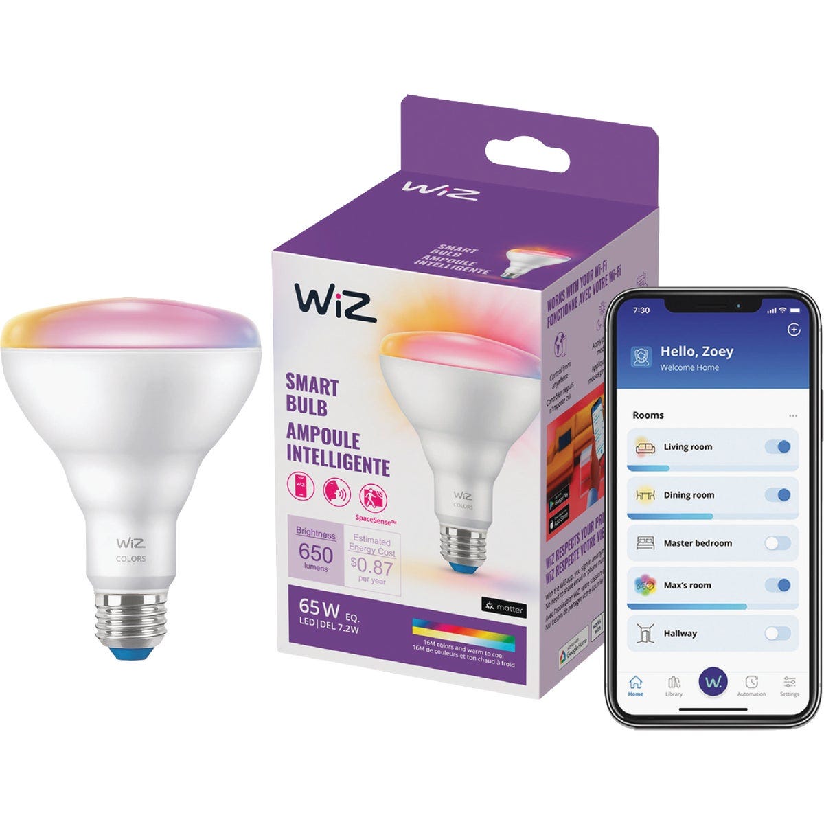 Wiz 65W Equivalent BR30 Medium Smart LED Light Bulb Wiz 65W Equivalent BR30 Medium Smart LED Light Bulb