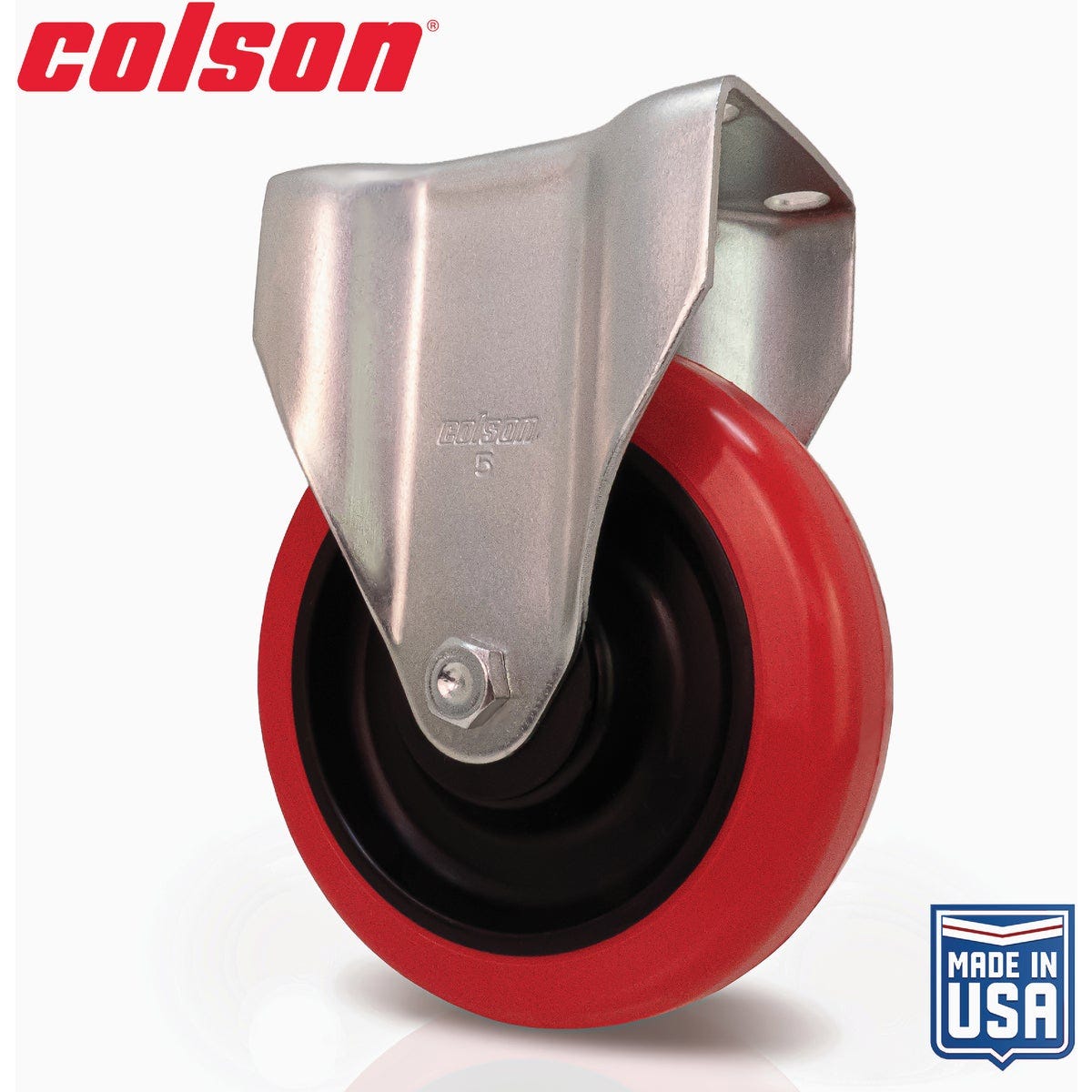Colson 5 In. Red Polyurethane Rigid Plate Caster | True Value Hardware