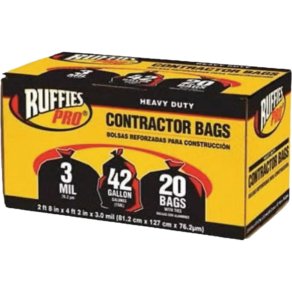 Ruffies 42 Gal. Black Contractor Bags (20-Count) - photo 2