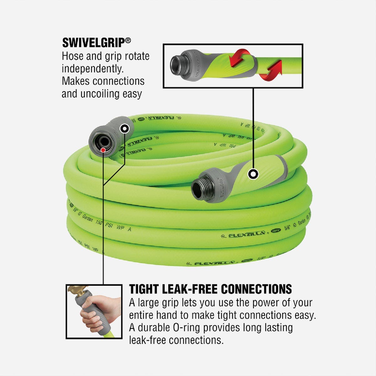 Flexzilla 5/8 In. Dia. x 50 Ft. Drinking Water Safe Garden Hose with SwivelGrip Connections - photo 4 Flexzilla 5/8 In. Dia. x 50 Ft. Drinking Water Safe Garden Hose with SwivelGrip Connections - photo 4