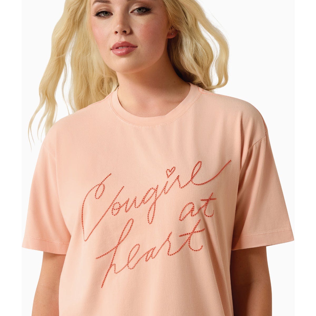 Ariat Women's S Tropical Peach Cowgirl at Heart T-Shirt - photo 4 Ariat Women's S Tropical Peach Cowgirl at Heart T-Shirt - photo 4