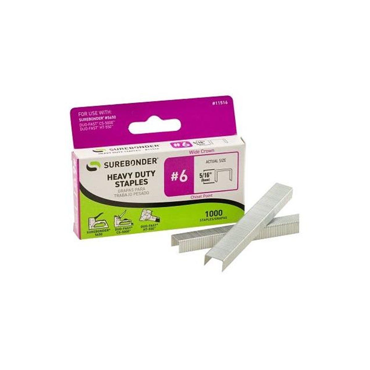 Surebonder 5/16 In. #6 Heavy-Duty Staples (1000-Pack)