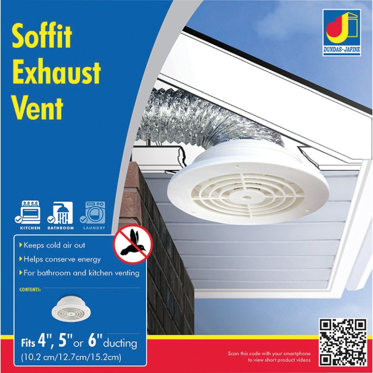 Dundas Jafine White Plastic Adjustable Eave \u0026 Soffit Vent | Do it Best, image size:1200x1200