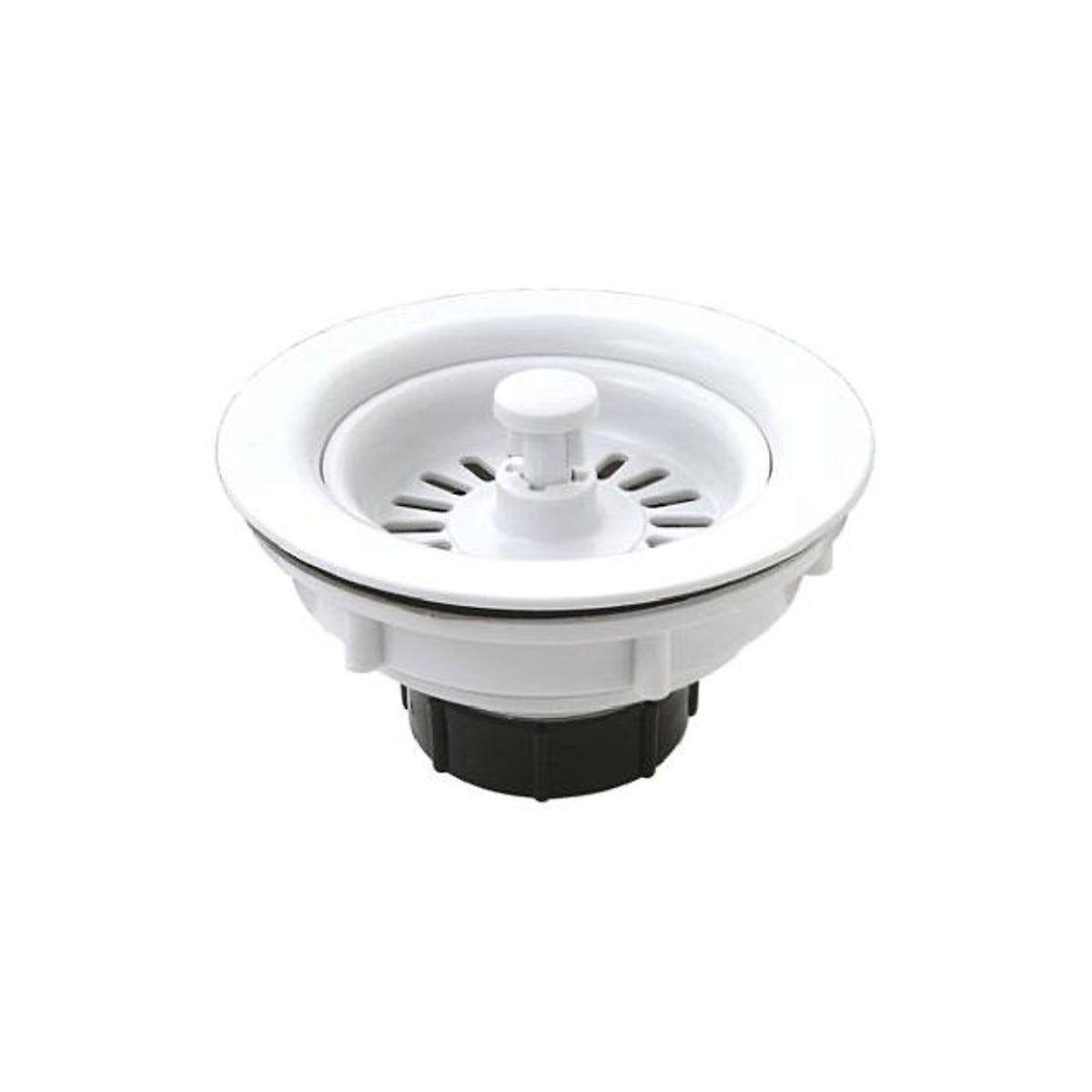 Master Plumber 3.5 In. White Plastic Basket Sink Strainer