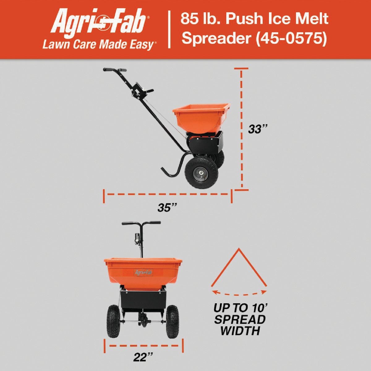 Agri-Fab Inc 85 Lb. Ice Melt Push Broadcast Spreader - photo 2