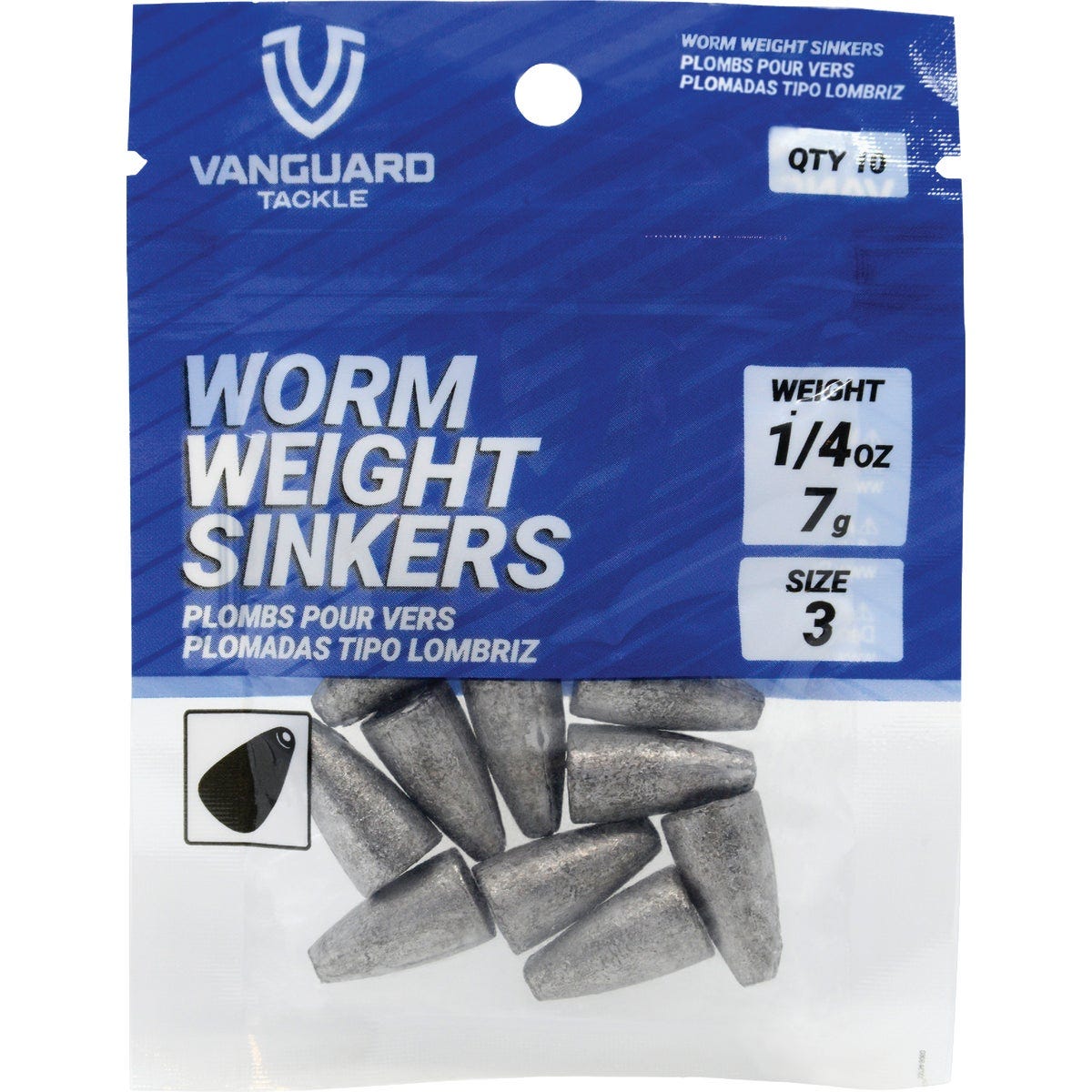 Vanguard 3/8 Oz. Worm Weights (7-Pack) Vanguard 3/8 Oz. Worm Weights (7-Pack)