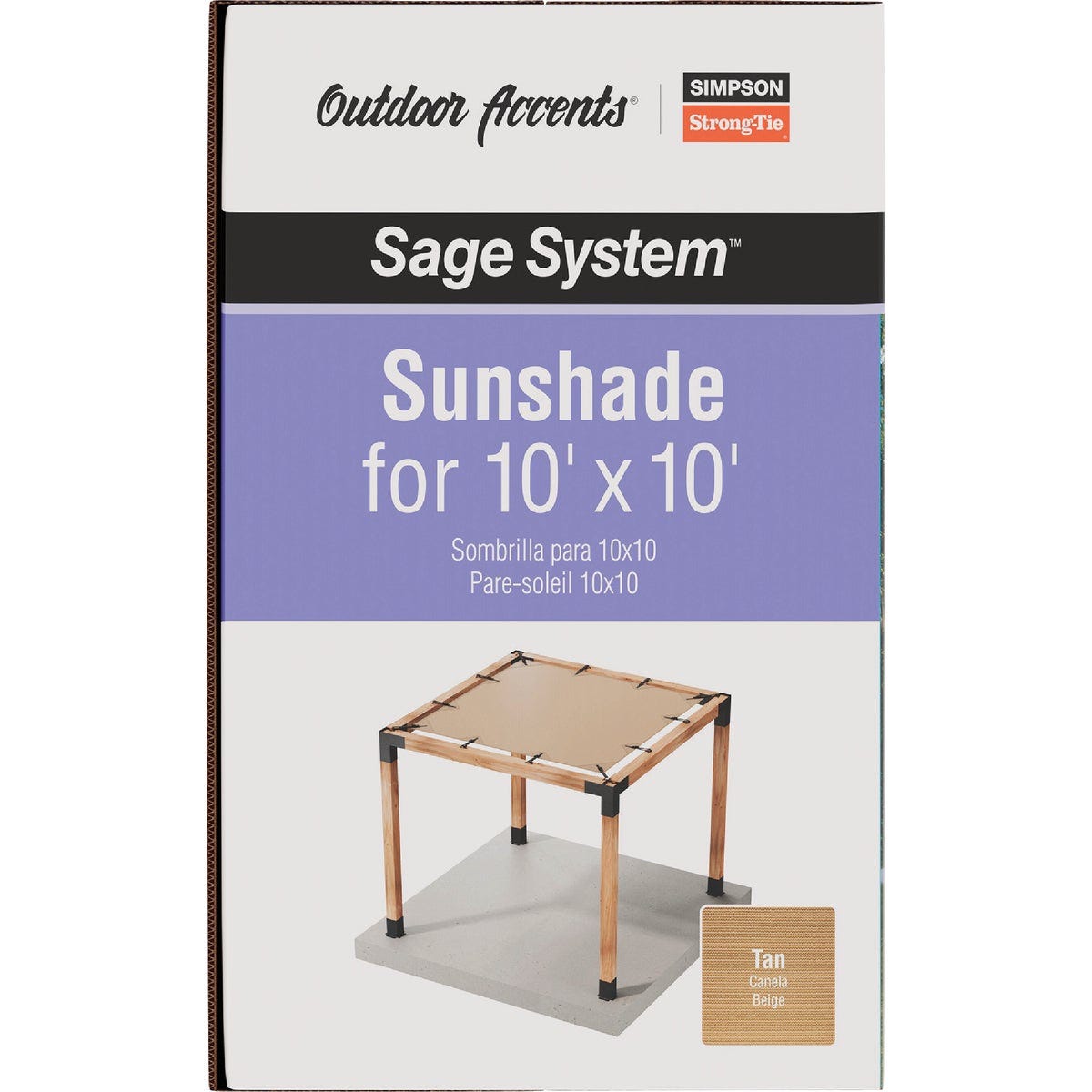 Simpson Strong-Tie Outdoor Accents Sage System Sunshade for 10 Ft. x 10 Ft. Pergola, Tan - photo 5