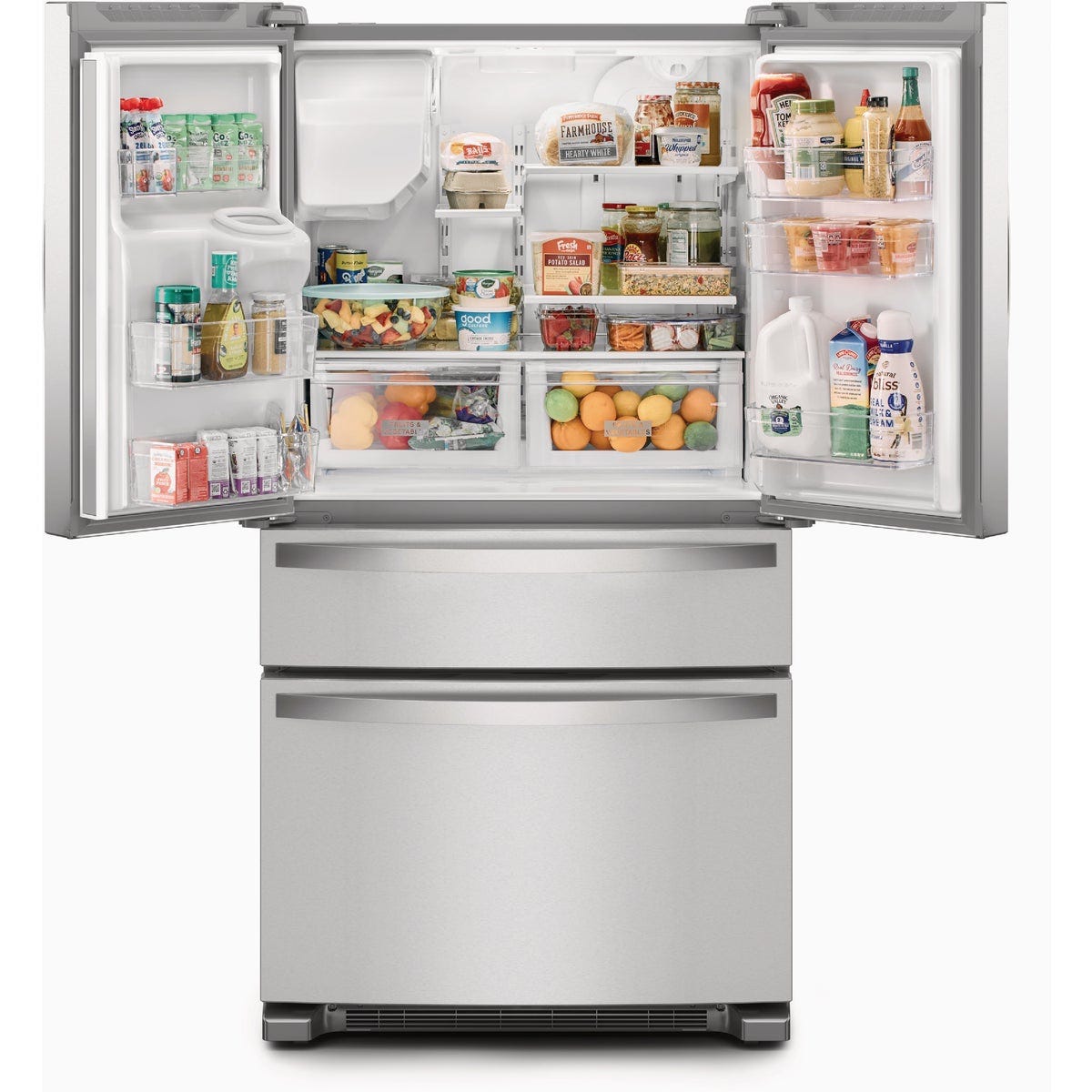 Whirlpool 36 In. 25 Cu. Ft. Wide French Door Bottom Mount Refrigerator, Stainless Steel