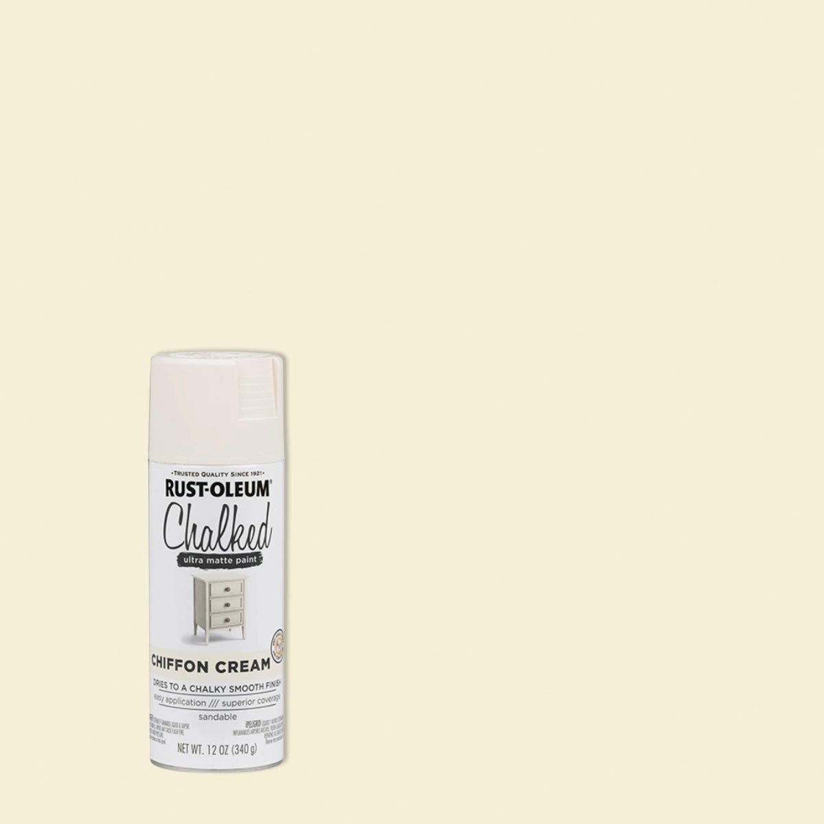 Rust-Oleum Chalked 12 Oz. Ultra Matte Spray Paint, Chiffon Cream