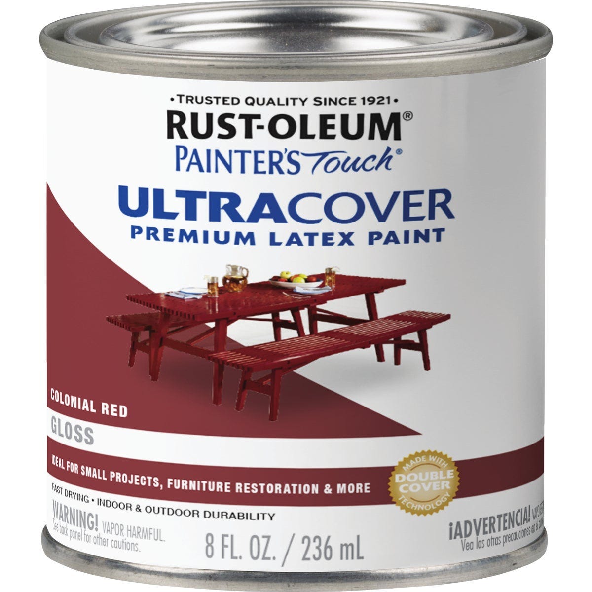 Rust-Oleum Painter's Touch 2X Ultra Cover Premium Latex Paint, Gloss Colonial Red, 1/2 Pt. - photo 2