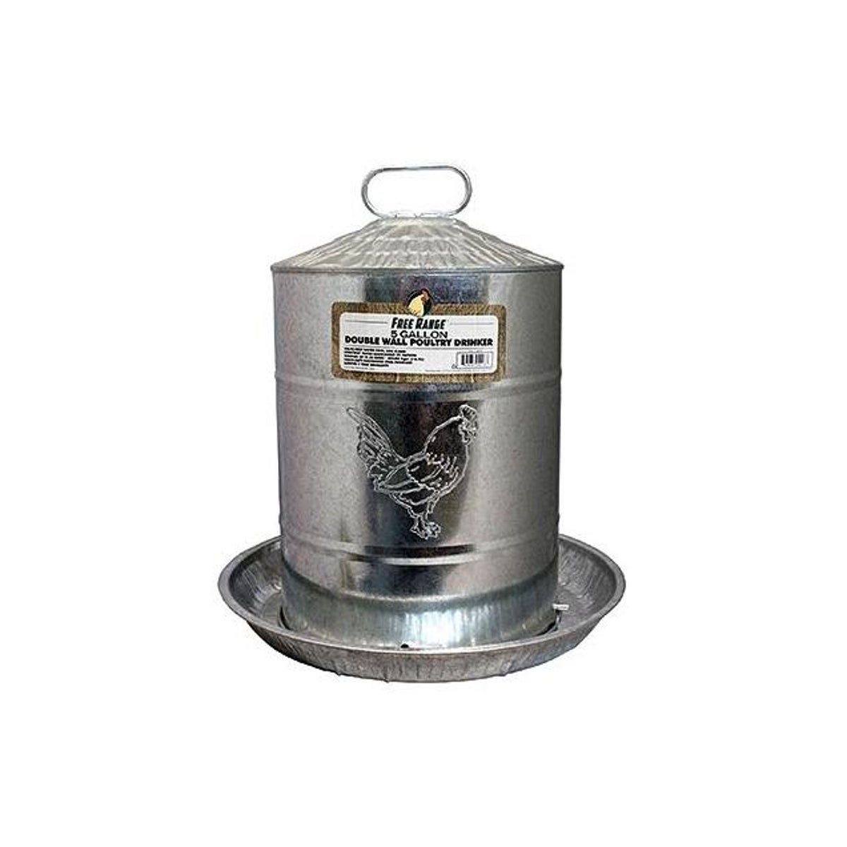 Manna Pro 5 Gal. Double-Wall Galvanized Steel Poultry Drinker Manna Pro 5 Gal. Double-Wall Galvanized Steel Poultry Drinker