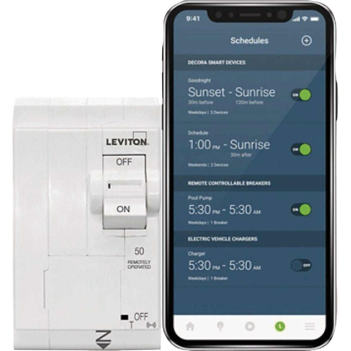 Leviton 2nd Gen Smart 50A 2-Pole Circuit Breaker Leviton 2nd Gen Smart 50A 2-Pole Circuit Breaker
