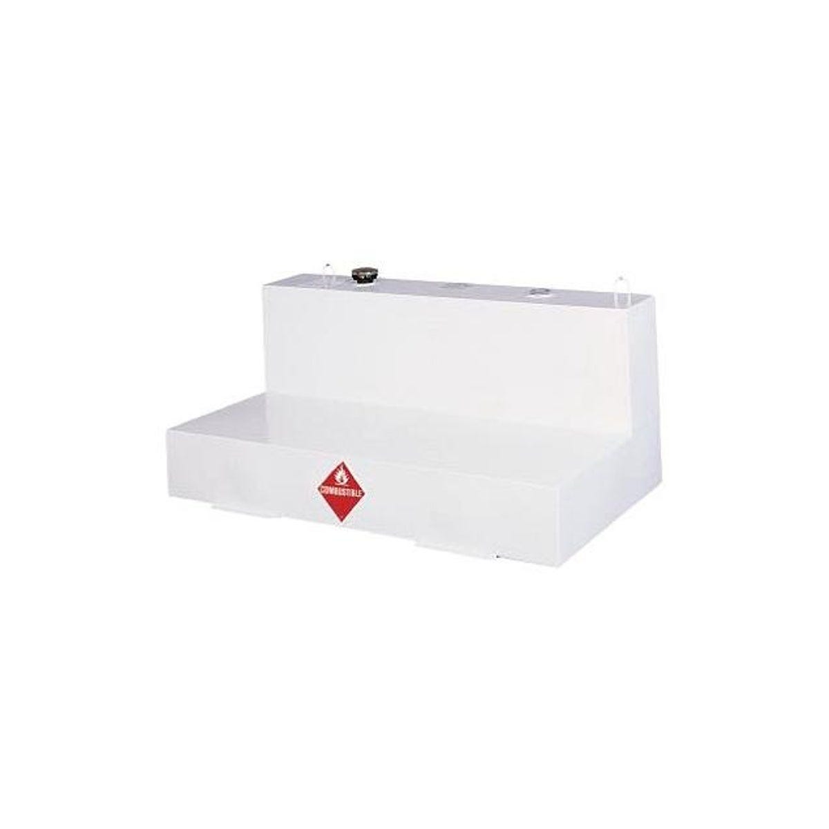 Crescent Jobox 100 Gal. White L-Shaped Steel Liquid Transfer Truck Tank Crescent Jobox 100 Gal. White L-Shaped Steel Liquid Transfer Truck Tank