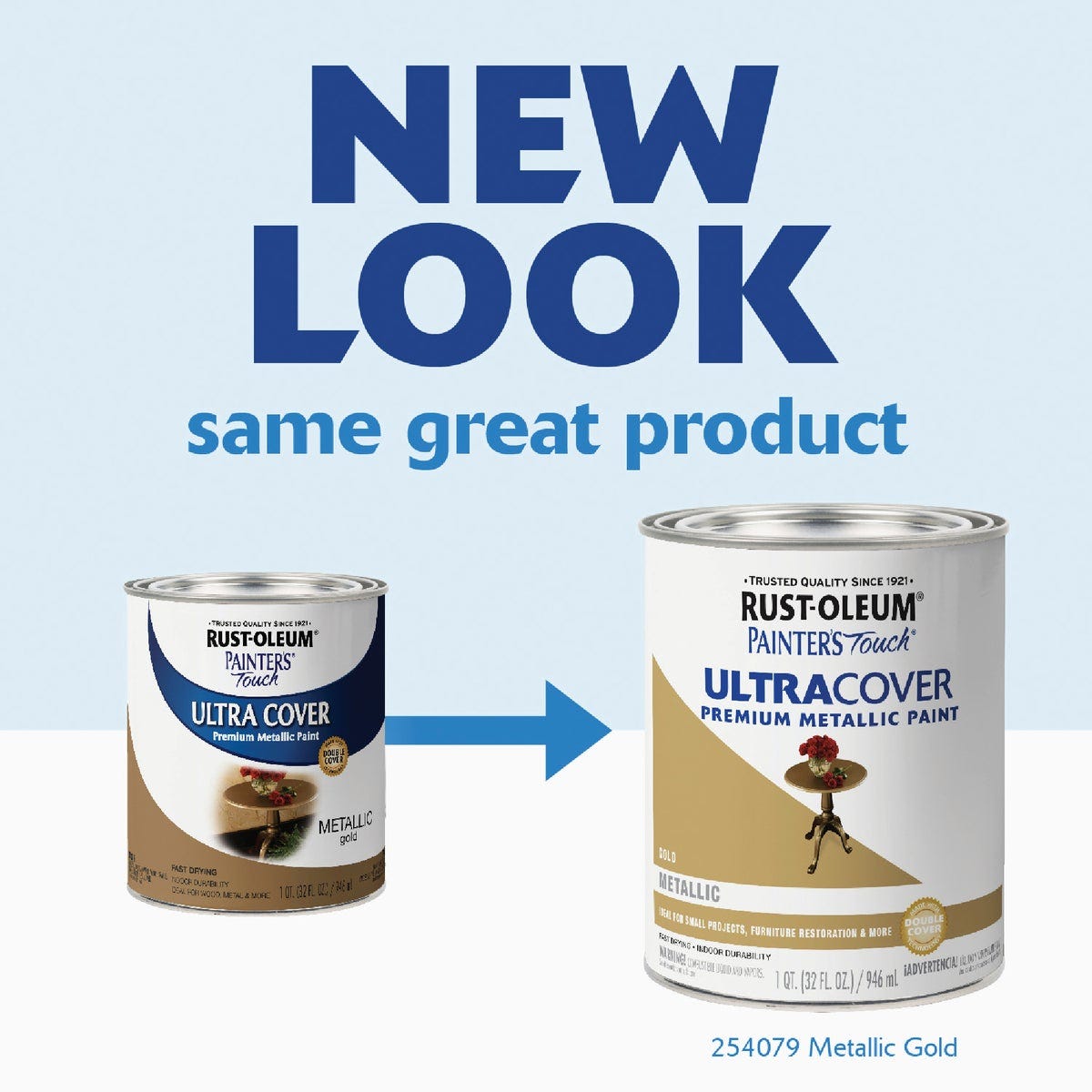 Rust-Oleum Painter's Touch Ultra Cover Premium Metallic Paint, Metallic Gold, 1 Qt. - photo 5