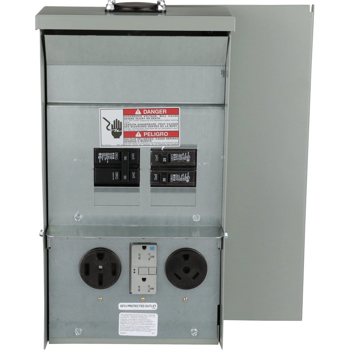 Eaton 50A/20A/30A NEMA 14-50R/5-20R2GF/TT-30R 125V/250V RV Utility Power Outlet