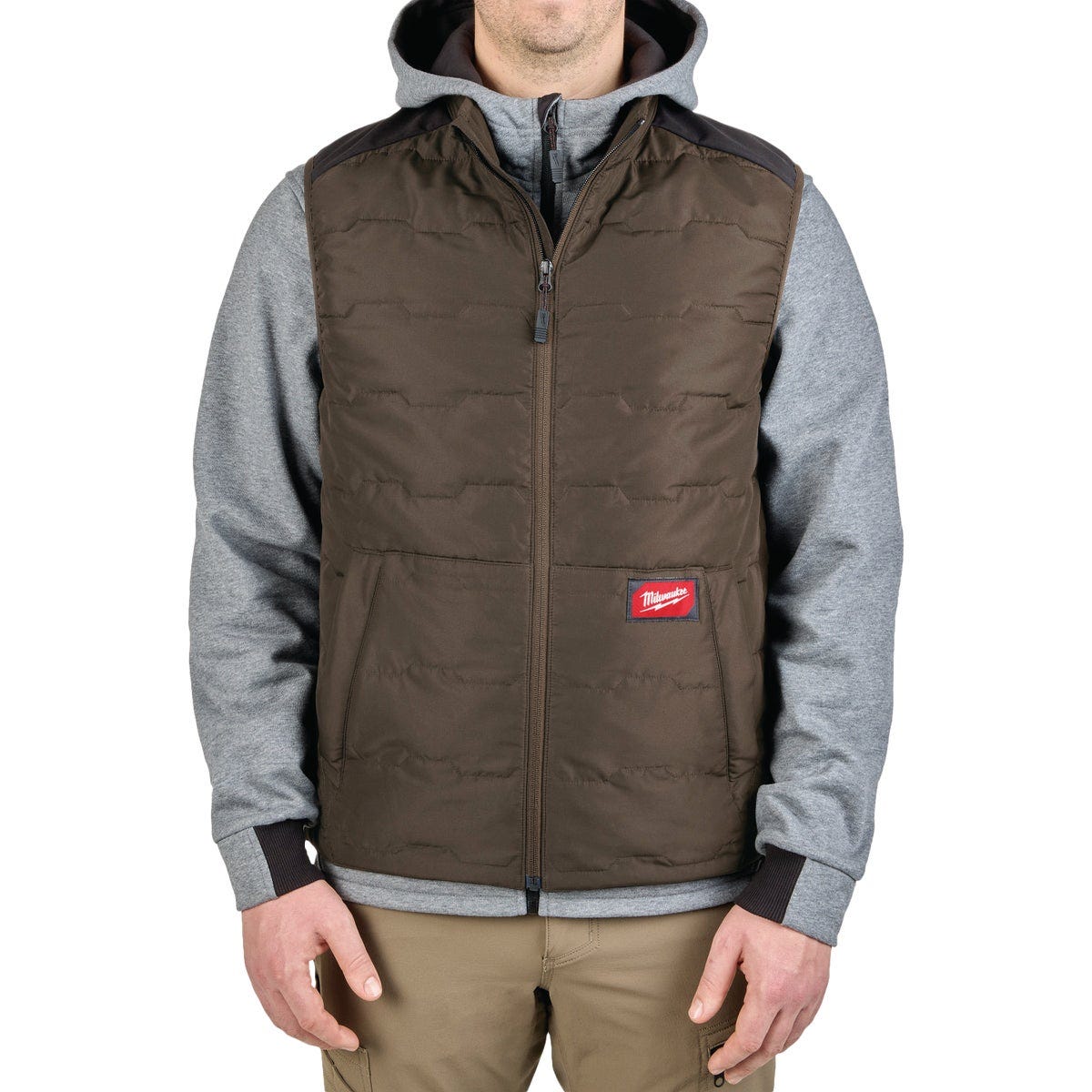 Milwaukee FREEFLEX Men's Medium Brown Lightweight Insulated Vest Milwaukee FREEFLEX Men's Medium Brown Lightweight Insulated Vest