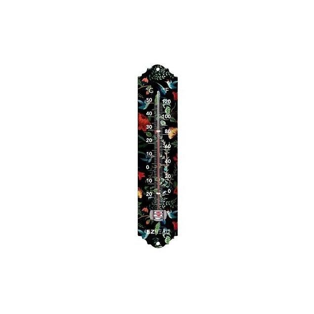 Headwind 12 In. Birds & Blooms Metal Thermometer Headwind 12 In. Birds & Blooms Metal Thermometer