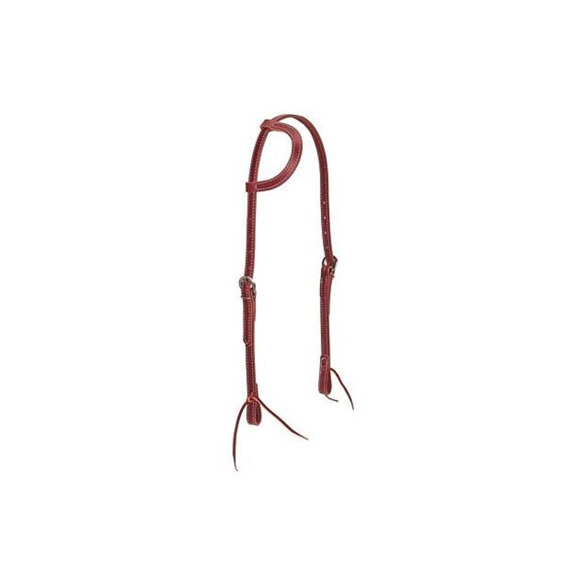 Weaver Leather 5/8 In. Burgundy Latigo Leather Browband Headstall, Double Cheek Adjustment Weaver Leather 5/8 In. Burgundy Latigo Leather Browband Headstall, Double Cheek Adjustment