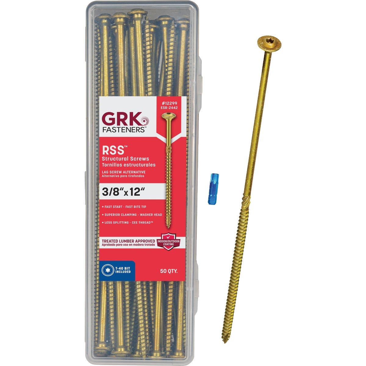 GRK RSS Rugged 3/8 In. x 12 In. Star Drive Washer-Head Structure Screw (50-Count) GRK RSS Rugged 3/8 In. x 12 In. Star Drive Washer-Head Structure Screw (50-Count)