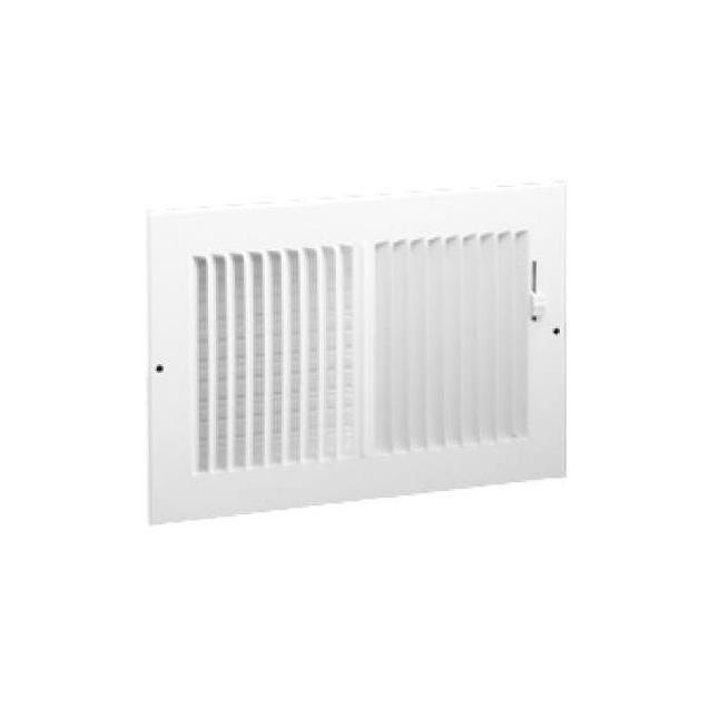 AmeriFlow 8 In. x 6 In. White Steel 2-Way Sidewall Register AmeriFlow 8 In. x 6 In. White Steel 2-Way Sidewall Register