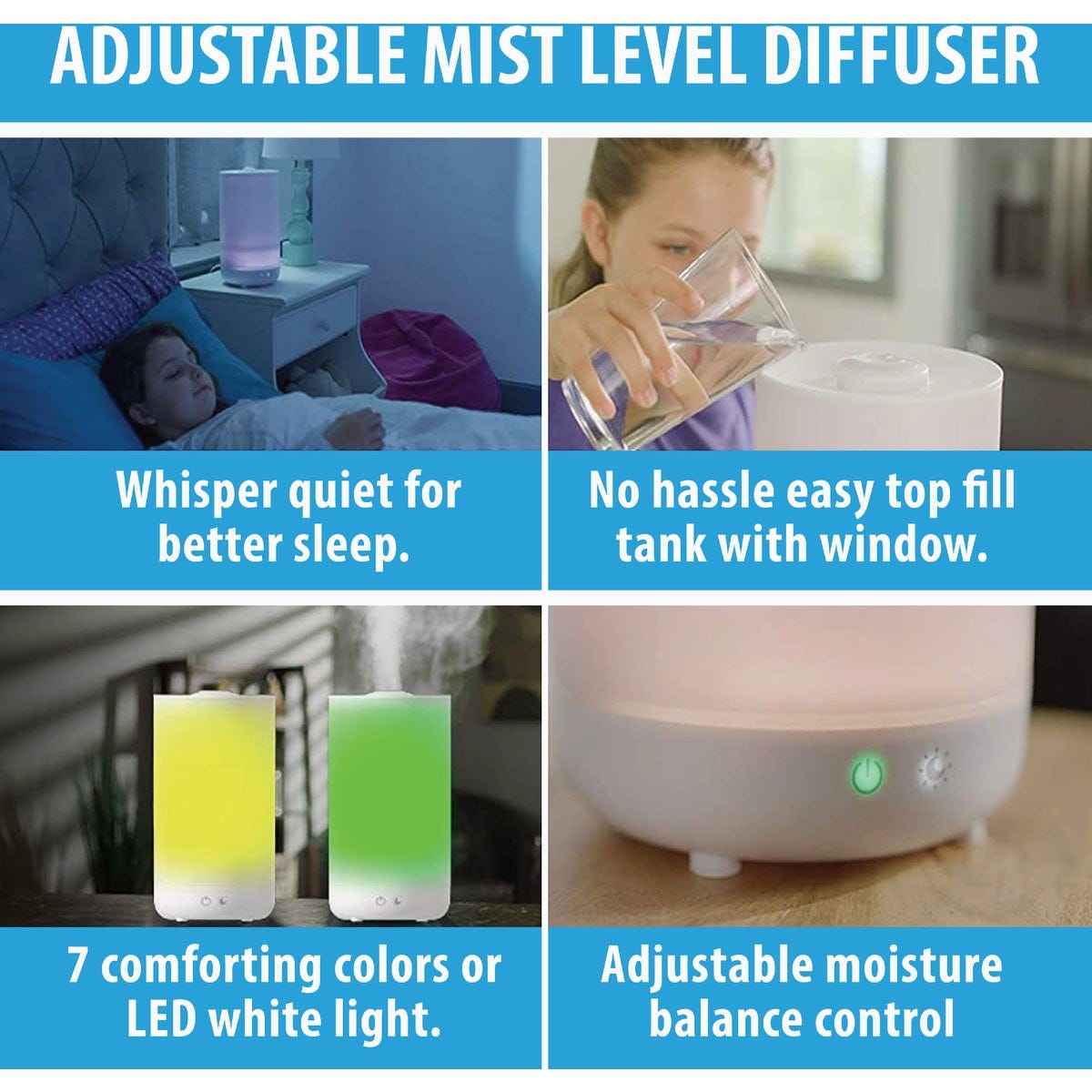 Bell+Howell 1 Gal. Top Fill Ultrasonic Color Changing Humidifier and Aroma Diffuser - photo 3 Bell+Howell 1 Gal. Top Fill Ultrasonic Color Changing Humidifier and Aroma Diffuser - photo 3
