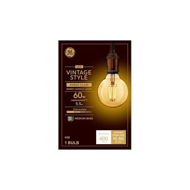 GE 5.5W 400 Lumens Warm White LED Vintage Light Bulb