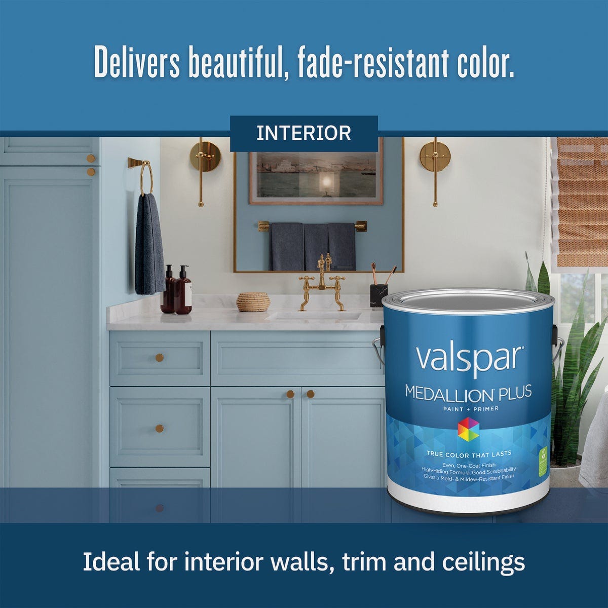 Valspar Medallion Plus Premium Paint & Primer Interior Satin Paint, Clear Base, 5 Gal. - photo 4