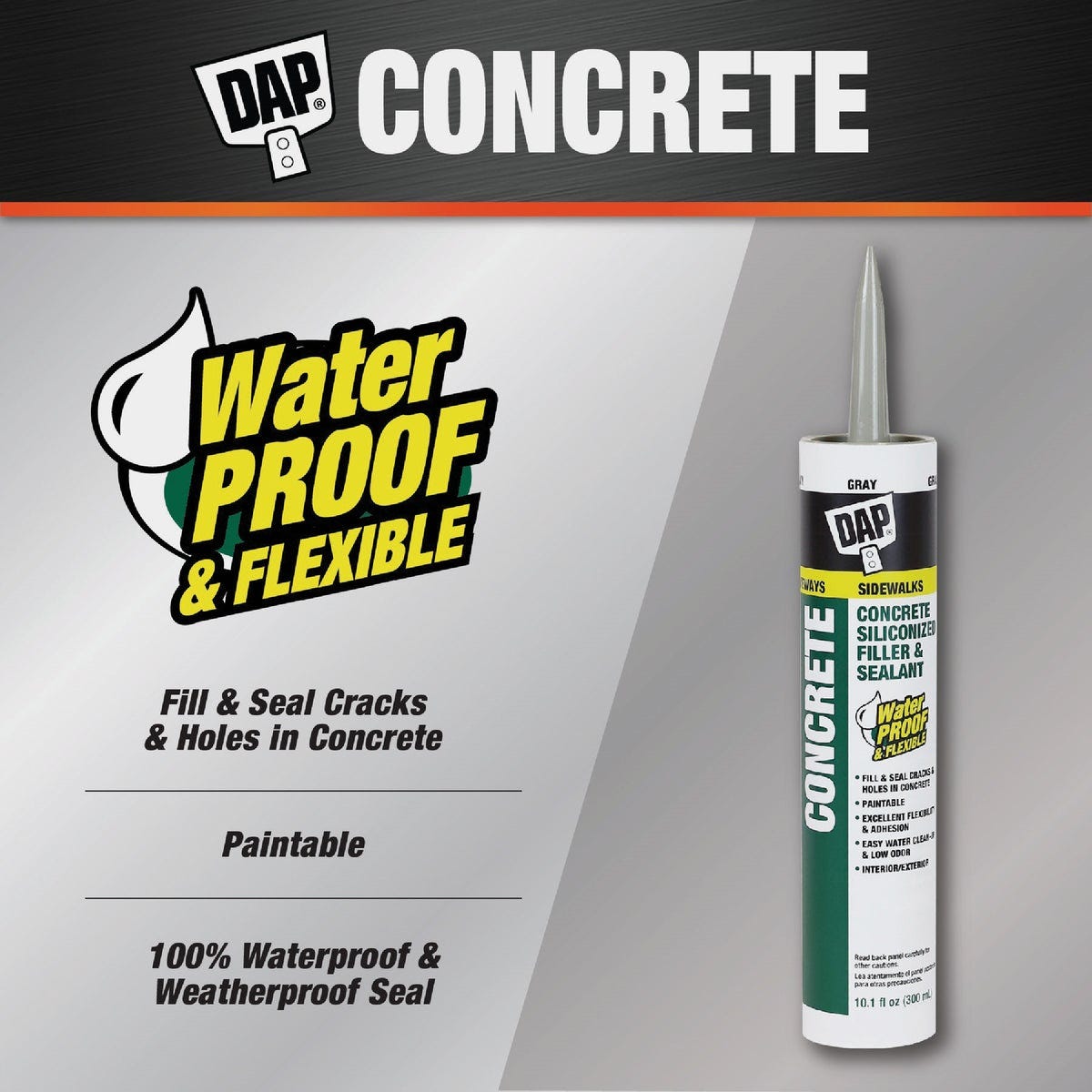 DAP 10.5 Oz. Gray Concrete Waterproof Filler and Sealant - photo 2