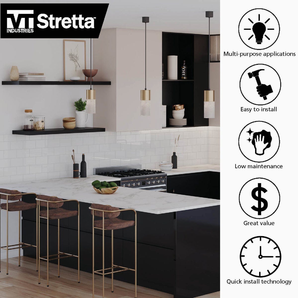 VT Industries Stretta 6 Ft. Right Hand Laminate White Marble Countertop - photo 6
