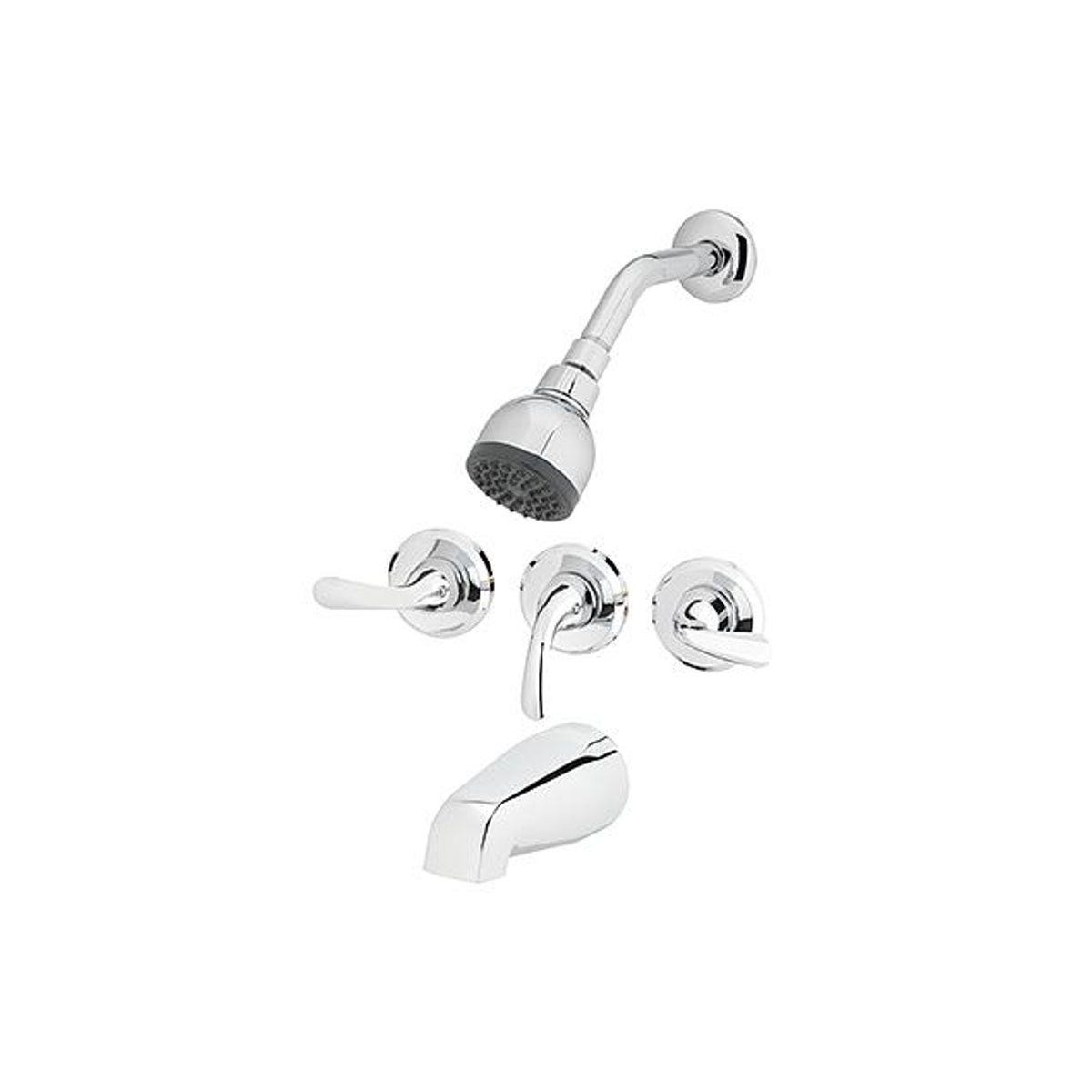 HomePointe 3-Handle Chrome Non-Pressure Balancing Shower Faucet