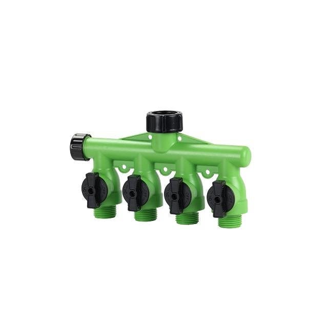 Green Thumb Premium 4-Way Hose Shutoff Manifold