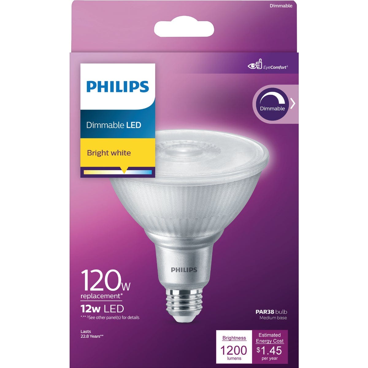 Philips 120W Equivalent Bright White PAR38 Medium LED Floodlight Light ...