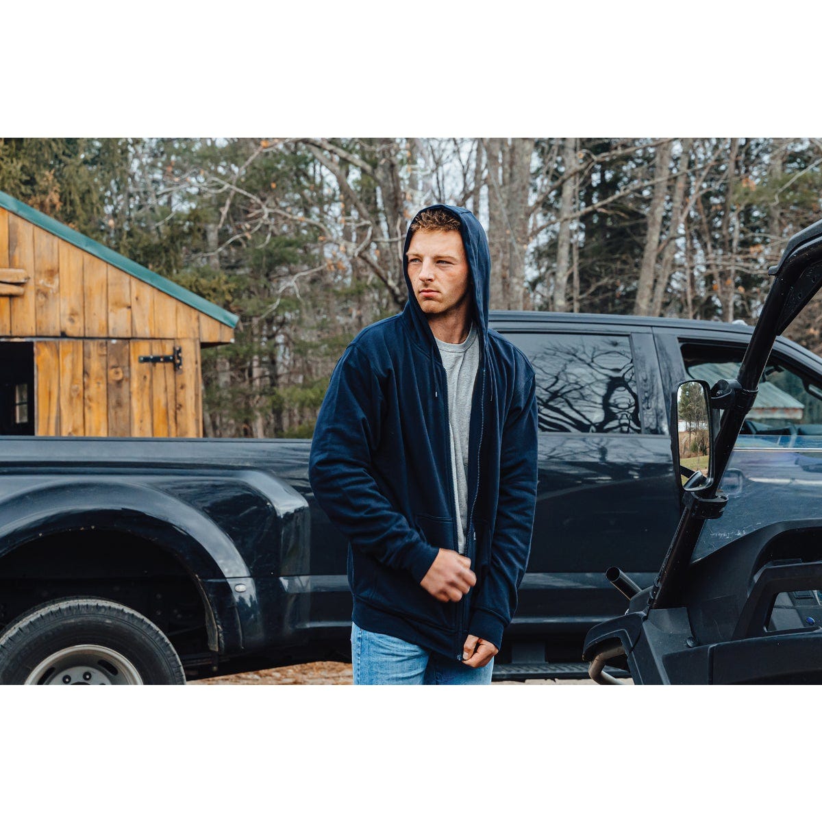Berne Heritage Medium Navy Thermal-Lined Full-Zip Hooded Sweatshirt - photo 5