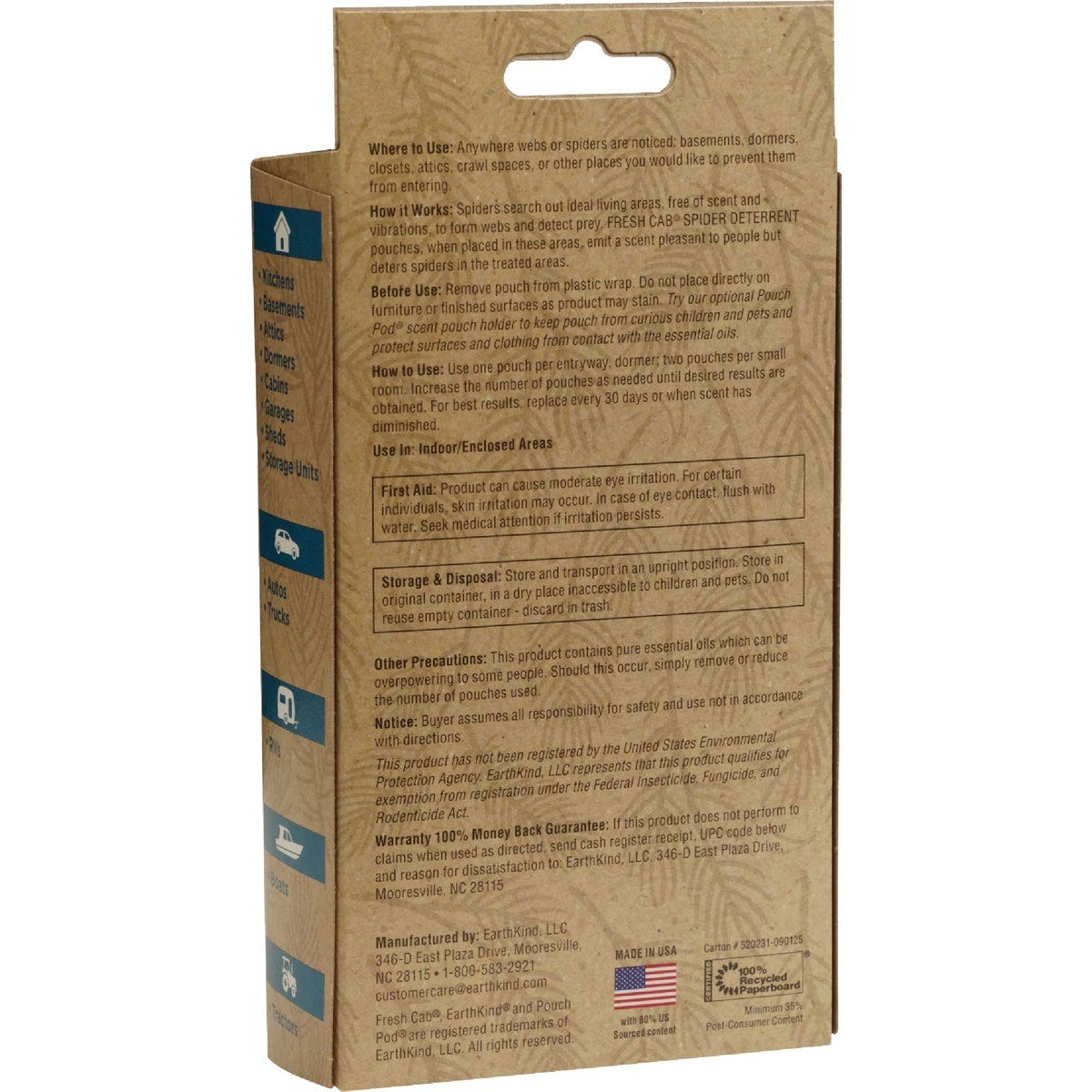 EarthKind Fresh Cab 30 to 60-Day Natural Spider Repellent Refill Pouch (2-Pack) - photo 3