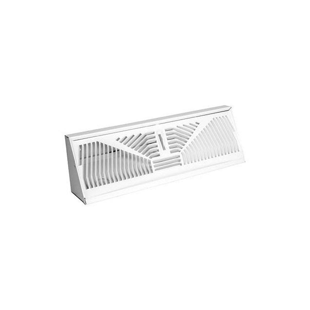 AmeriFlow 15 In. White Steel Sunburst Pattern Baseboard Diffuser AmeriFlow 15 In. White Steel Sunburst Pattern Baseboard Diffuser