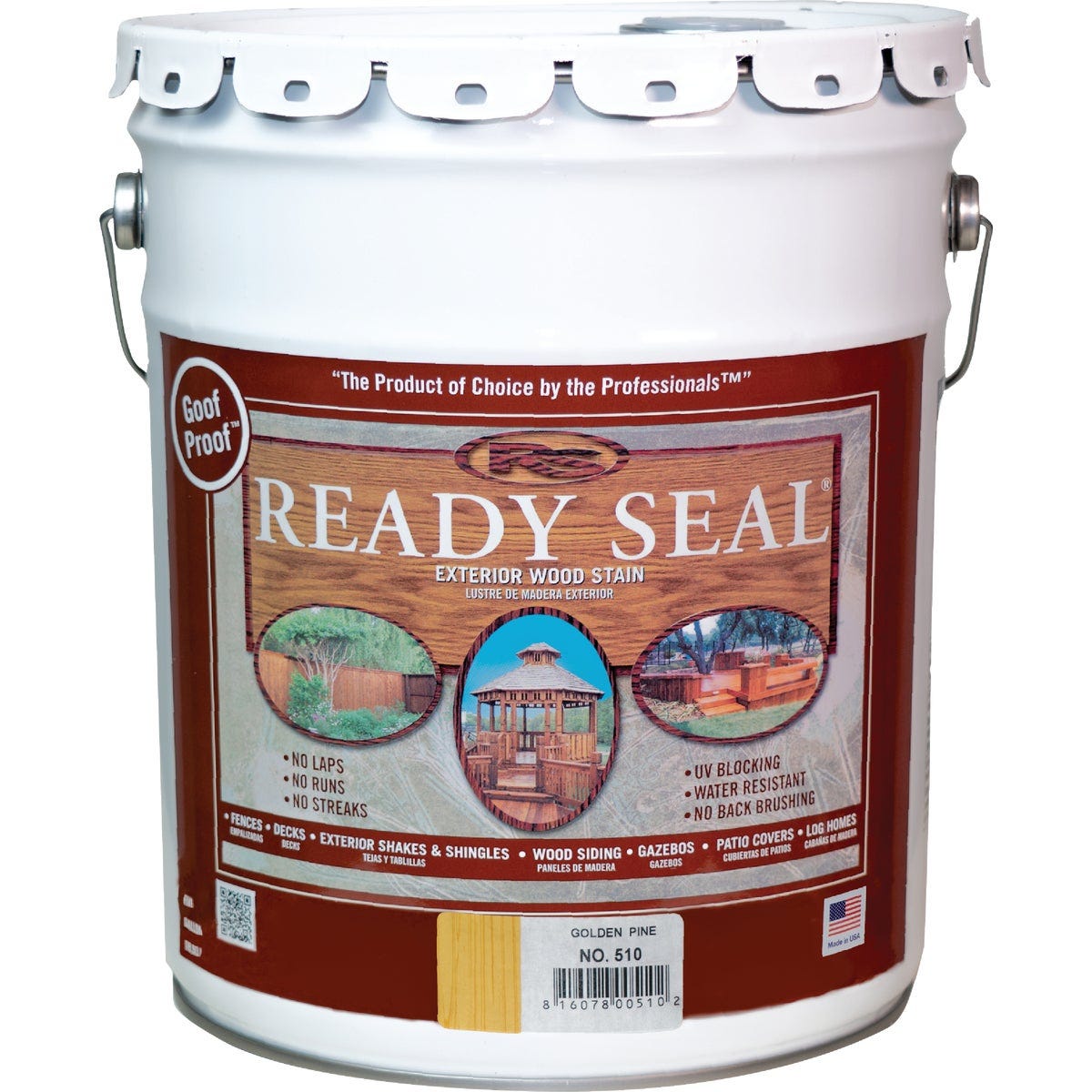 Ready Seal 510 Exterior Wood Stain and Sealer, Golden Pine, 5 Gal. - photo 2