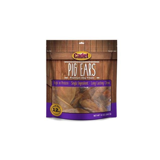 Cadet 12-Ct. 10 Oz. Natural Pig Ears Dog Treat Cadet 12-Ct. 10 Oz. Natural Pig Ears Dog Treat