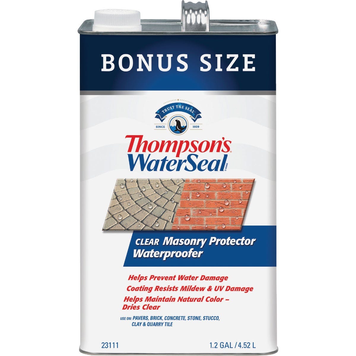 Thompson's WaterSeal Clear Natural Masonry Waterproofer, 1.2 Gal. Thompson's WaterSeal Clear Natural Masonry Waterproofer, 1.2 Gal.